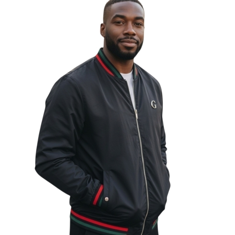 Men Unbranded Lightweight Full-Zip Long-Sleeves Black Windbreaker Jacket Large